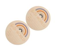 LOPUNER 2pcs Monthly Cards Wooden Name Sign for Nursery Announcement Sign for Newborns