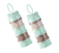 LOPUNER 2pcs Portable Milk Powder Container Stackable Sealed Formula Dispenser for Non Spill Snack Storage Box Travel Friendly Design Easy to Clean