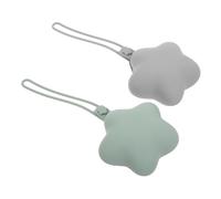 LOPUNER 2PCS Portable Silicone Holder Case Dustproof Storage Box for Pacifiers Versatile Clip Silicone Container for Diaper Bag Home Travel Use Easy to Clean Gray Green Gray