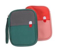 LOPUNER 2Pcs Portable Small Bag Tiny Medication Case for Travel School Emergency Outdoor Activities Wear Resistant Storage Organizer for Pills Tape Dressings
