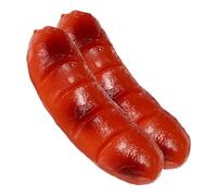 LOPUNER 2pcs Realistic Fake Hot Dog Display Model, Pvc Artificial Food Model with High Realism, Barbecue Sausage Holder for Kitchen Setups and Hot Pot Restaurants
