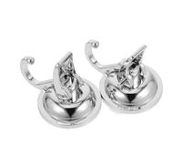 LOPUNER 2pcs Silver Suction Cup Hooks for Glass and Smooth Surfaces Removable No Drill Towel and Bathroom Hanging Hooks Heavy Duty Vacuum Suction Hangers for Kitchen Shower and Window Use