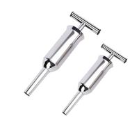 LOPUNER 2pcs Stainless Steel Sausage Filler Tool with Large and Small Tubes Meat Stuffing Funnels for Homemade Sausage Making Easy to Clean Kitchen Helper for Ground Beef Pork