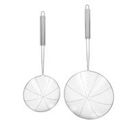LOPUNER 2pcs Stainless Steel Spider Strainer with Handle Fine Mesh Skimmer Spoon for Cooking and Deep-Frying Foods Food Filtering and Oil Skimming Kitchen Utensil