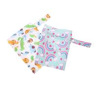 LOPUNER 2pcs Waterproof Diaper Wet Bags Pouches Reusable Polyester Storage for Wet and Dry Items Assorted Colour Hanging Travel Camping Organiser Random Color