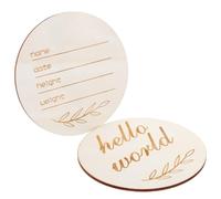 LOPUNER 2pcs Wooden Birth Announcement Sign Newborn Name Plaque for Photos Personalised Keepsake with Name Birth Date Weight Details for Parents