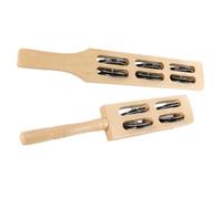 LOPUNER 2pcs Wooden Jingle Hand Bells Musical Instrument Bell for Creative Sound Exploration Safe for Boy Girl Educational