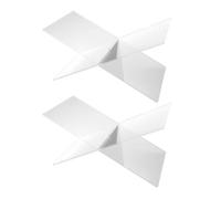 LOPUNER 2pcs X-Shaped Acrylic Book Stand Small 19x11x11cm Desktop Book Holder for Reading Music Sheets Menus and Display Organizer