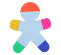 LOPUNER 3pcs 5 in 1 Multi Highlighter Pen - Human Shape Colorful Fluorescent Markers - School Stationary Supply for Journaling Note Marking Back to School