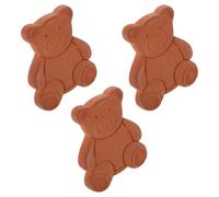 LOPUNER 3pcs Bear-shaped Brown Sugar Keeper Softener Discs Made of Pottery for Food Storage Containers and Kitchen Use, Moisture Packs that Keep Dried Fruits and Snacks Fresh