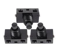 LOPUNER 3pcs Black Self-reset Momentary Foot Switches for Industrial Control, Replacement Push Button for Light and Household Automation, Compact Non-locking Design Suitable for Automatic