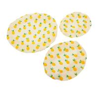 LOPUNER 3pcs Cotton Food Wraps Bowl Covers with Elastic Seal for Fresh Food Storage Reusable Pineapple Pattern for Leftovers and Fruit Bowls