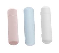 LOPUNER 3pcs Pen Cases Stationery Organiser Pencil Boxes for Students Simple Solid Colors White Pink Blue with Compartment Design for School and Home Storage
