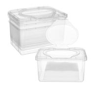 LOPUNER 3pcs Wipes Box Container with Lid Polypropylene Wet Tissue Holder for Bathroom and Living Room Easy One-Handed Operation Multi-Purpose Storage