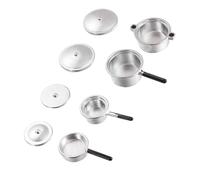 LOPUNER 4-Piece Silver Mini Kitchen Ware Set for Boys and Girls Metal Cooking Utensils Educational Pretend Play Toys for Toddlers and Young Chefs