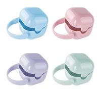 LOPUNER 4 Pieces Pacifier Storage Box Set, Portable PP Plastic Pacifier Case Holder with Lid, Multi-Color Soother Container for Travel and Home Use
