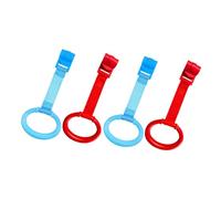 LOPUNER 4pcs Baby Crib Pull Rings Lightweight Plastic Infant Rings Easy to Grasp Baby Walking Assistant for Toddler Walking Training and Can be Installed
