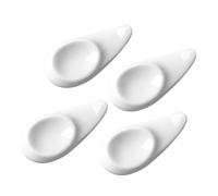 LOPUNER 4pcs Ceramic Chopstick Holders White Creative and Elegant Simple Shape Chopsticks Rests Suitable for Washing Dishes Reusable Decorative Tableware for Dining and Entertaining
