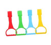 LOPUNER 4pcs Crib Rail Hanging Rings Pull Bars for Boys and Girls Walking Assistance Playpen Pull up Rings Red Yellow Blue Green