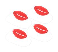 LOPUNER 4pcs Funny Sausage Mouth Props Unique Facial Decor for Party Cosplay Skin Friendly Big Lip Masks for Halloween Jokes Masquerade Fun