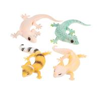LOPUNER 4pcs Mini Gecko Realistic Lifelike Reptile Figures Educational Cognitive Models for Learning and Play Smooth Safe Surface Detailed Animal Figurines for Science Study