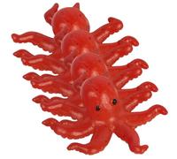 LOPUNER 4Pcs Mini Plastic Octopus Figurines Set, Realistic Ocean Animal Models for Play and Educational Cognitive, Wear-Resistant Desktop Sea Creature Decorations