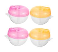LOPUNER 4pcs Portable Travel Formula Dispenser Three Compartment Milk Powder Container Snack Box for Go Feeding Easy to Clean Versatile Storage