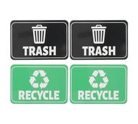 LOPUNER 4pcs Trash and Recycle Stickers: Trash Sign - Magnetic Recycling Signs Recycle Decal Garbage Bin Reminder Magnets for Food Waste Sorting