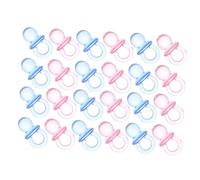 LOPUNER 50pcs Mini Acrylic Pacifiers Blue and Pink Gender Neutral Shower Favors Lightweight Portable Table Scatter Decorations for Shower Games and Baptism Parties