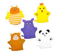 LOPUNER 5pcs Bath Gloves Fruit-Shaped Shower Mitts Soft Exfoliating Washcloths Gentle Scrub for Bathing and Skin Care Bathing Accessories