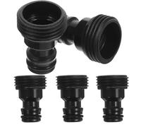 LOPUNER 5pcs Hose Connector Faucet to Hose Adapter Black Solid Plastic Water Fittings High Strength Resistance to Deformation Use with Household Appliances