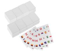 LOPUNER 65Pcs Flag Pattern Mahjong Tiles Set, 30Mm Plastic National Flag Dominoes for and Adults, Portable Outdoor Tile Game for Family Picnic and Travel