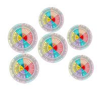 LOPUNER 6pcs Emotion Chart Decal Laptop Stickers Phone Case Stickers Self-Adhesive PVC Wheel Shape Chic Unique Style Easy to Peel for Suitcase Luggage Case