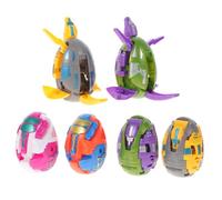 LOPUNER 6Pcs Lifelike Dinosaur Deformation Egg Transforming Educational Model for Funny Animal for Indoor and Great for Dinosaur Lovers