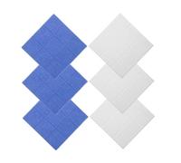 LOPUNER 6pcs Self-Adhesive Felt Pin Board Tiles Removable Square Memo Boards for Home Office Classroom Photo Display Panels in Sky Blue White Easy Install Bulletin Notice Wall Decor
