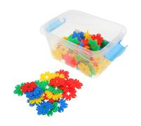 LOPUNER 70pcs Snowflake Building Blocks Set with Storage Box, Large Foam Style Interlocking Plastic Pieces for Stem Learning, Colourful Creative Play and Easy for Kids Color Random Color