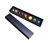 LOPUNER 8pcs Natural Gemstone Eight Planets Solar System Decor for Educational Display Collection for Home Office Desk Unique Birthday and Festival