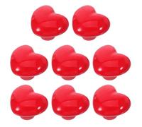LOPUNER 8PCS Red Ceramic Heart-Shaped Drawer Pulls for ’ Room Dresser Handles Nursery Cabinet Knobs Decorative Cupboard Handles for Childrens’ Furniture