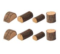 LOPUNER 8pcs Wooden Cards Holder with Strong Base and Natural Wood Shape, Rustic Style Memo Holder Clips for Study and Meeting Room Desktop Organisation