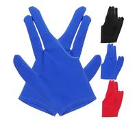 LOPUNER 8pcs Yoyo Three-finger Gloves Set for Yoyo and Billiard Players, Elastic Breathable Protective Cue Gloves for Left Hand, Wear-resistant Pool Table Game Supplies