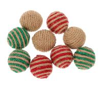 LOPUNER 9pcs Funny Interactive Rope Ball Cat for Kittens and Cats, Soft Chew for Pet Entertainment and Training, Christmas Pet Supplies Color