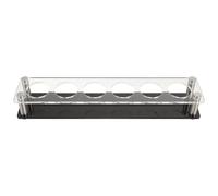 LOPUNER Acrylic Shot Glasses Tray with Multi-Slot Holder for Whiskey Cups Compact Party Display Rack for Bars Lightweight Organizer for Cocktail Parties and Gatherings
