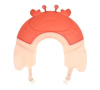 LOPUNER Adjustable Baby Bath Hat and Shower Cap for Toddlers with Ear Protection, Red Crab Design, Soft Waterproof Material for Hair Washing and Bathing Safety