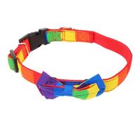 LOPUNER Adjustable Rainbow Pet Collar with Cozy Fabric and Delicate Design for Daily Wear and Parties, Suitable for Kittens and Small Dogs, Collar Range 29-40cm