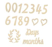 LOPUNER Boy Girl Growth Cards Wooden Numbers Monthly Discs for First Birthday Photo Prop for Milestones