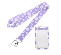 LOPUNER Card Sleeve with and Fashion Design for Everyday Uses Id Badge Holder with Delicate Daisy Pattern, Polyester and Securely Store Work Cards