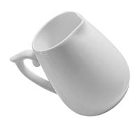 LOPUNER Ceramic Milk Jug Stylish Modern Design White Porcelain Creamer 160ml and Frothing Feature with Sturdy Material Mini Pitcher for Home and Coffee Shop Use
