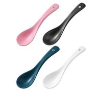 LOPUNER Ceramic Spoon Set Sturdy Ceramic Material 4pcs Multifunctional Porridge and Soup Spoons in Japanese Style with Unique Elegant Design, for Ramen and Dessert Serving