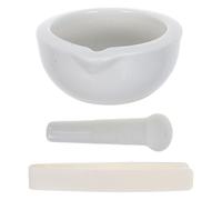 LOPUNER Ceramic Structure Pestle with Raised Edges Mortar Set and Well-balanced, Easy to Clean Grinding Bowl for Suitable Kitchen and Pharmacy Workspace Use