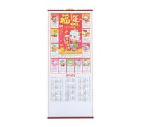 LOPUNER Chinese Lunar Calendar: 2027 Monthly Wall Art Scroll - Goat Theme Hanging Calendar with Planner for Festival Decor and Asian Cultural Display